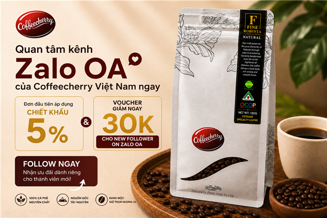 Quan tâm Zalo OA Coffeecherry - Nhận ngay Voucher khủng!
