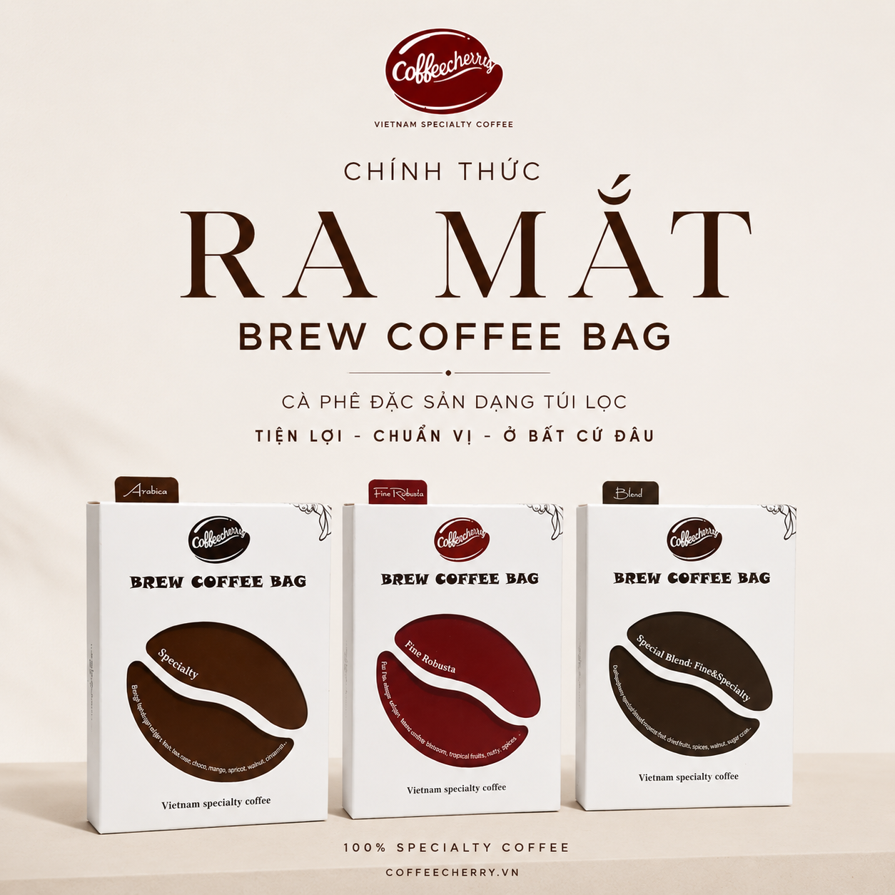 Chính thức ra mắt Coffeecherry Brew Coffee Bag