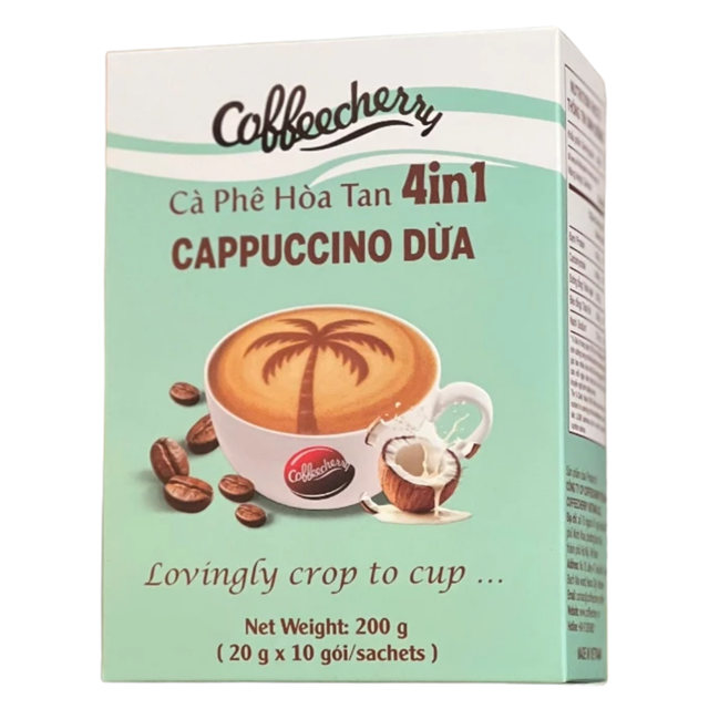 Cà phê hoà tan 4in1 vị dừa Coffeecherry 200gram/10gói